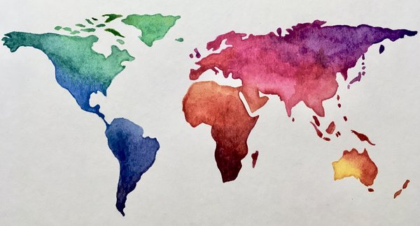 Day 29 (Topic: experimental): we explored our artistic side this time with a watercolour map of the world. 