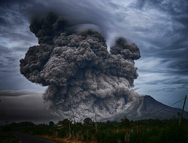 Eruption of Mt Sinabung on Indonesia’s Sumatra island in August 2020. Photo: Yosh Ginsu on Unsplash