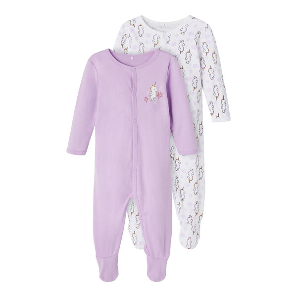Name it baby girls pyjamas 2 pack with feet lavendula 62