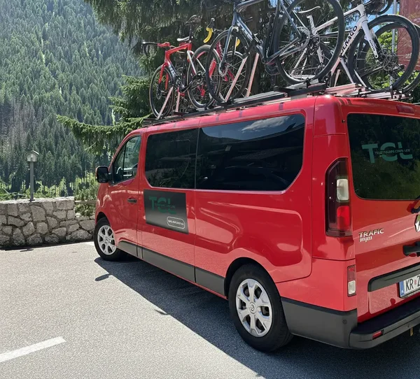 Cycling in Alps - bike support Van