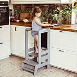 Wooden Kitchen Helper with board (dark grey)