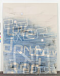49 Market, 2012, acrylic on canvas, acrylic sheet, shatter baseball, 96 x 72 inches