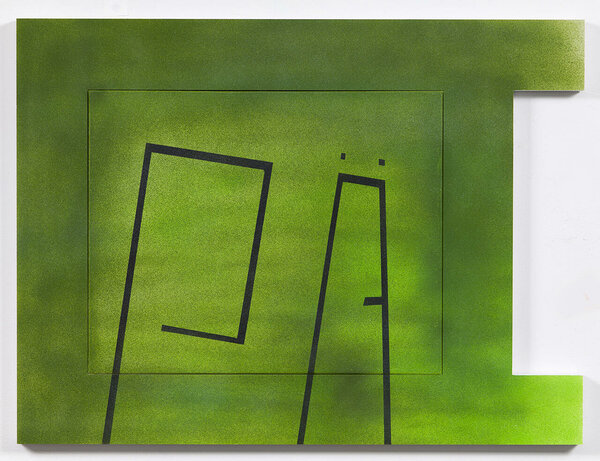 Pä, 2012, acrylic on canvas, acrylic and PVC artist&#x27;s frame, 24 x 32 inches