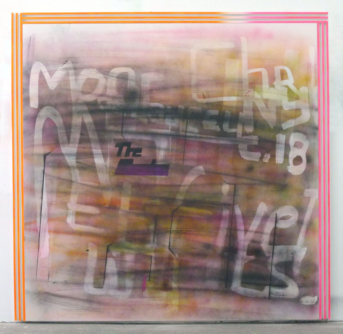 The Eastmans, 2011-12, acrylic on canvas, wood and enamel artist&#x27;s frame, 68 1/2 x 71 1/4 inches