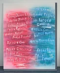 Turf Wars, 2013, acrylic on canvas, wood and enamel artist's frame, 98 1/2 x 74 1/2 inches