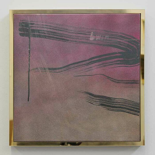 bwin 2, 2014, acrylic on canvas, plexiglas and PVC artist&#x27;s frame, 17 x 17 inches
