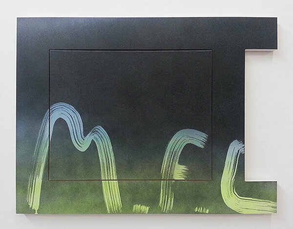 MFL, 2014, acrylic on canvas, acrylic and PVC artist&#x27;s frame, 24 x 32 inches