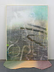 The Midge Game, 2014, acrylic and inkjet on vinyl, wood and mylar artist's frame, acrylic on custom carpet, 97 x 73 inches