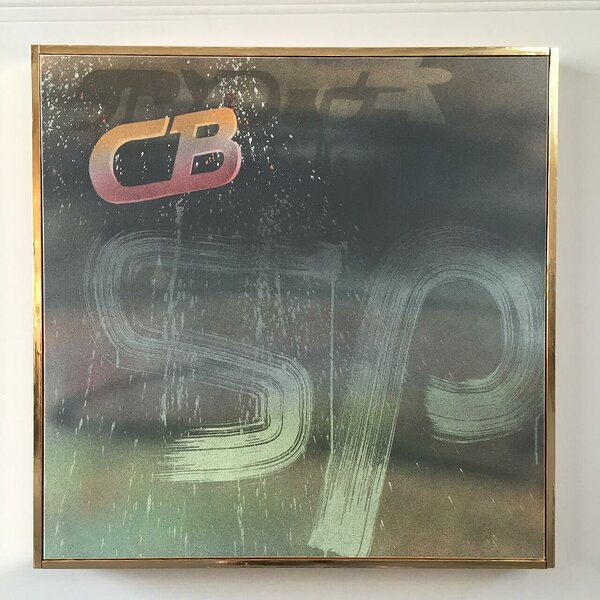 CB, 2015, acrylic on canvas, wood and mylar artist&#x27;s frame, 31 1/4 x 31 1/4 inches