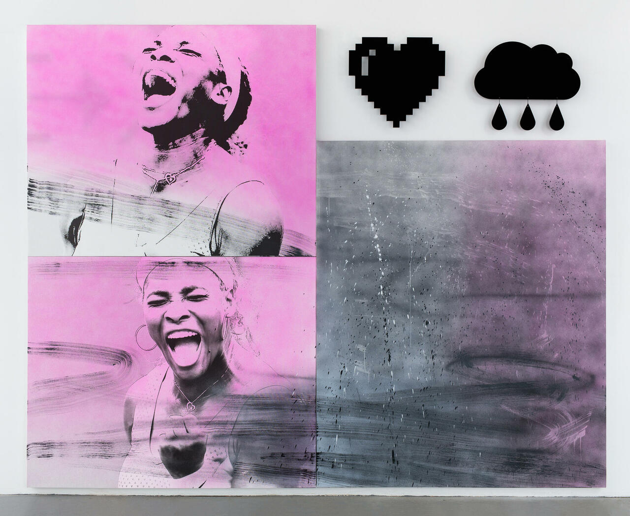 If I Can, You Can, 2016, acrylic and inkjet on canvas, dibond, 96 x 120 inches