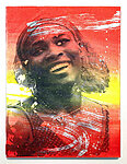Serena (red), 2017, Xerox transfer and acrylic on canvas