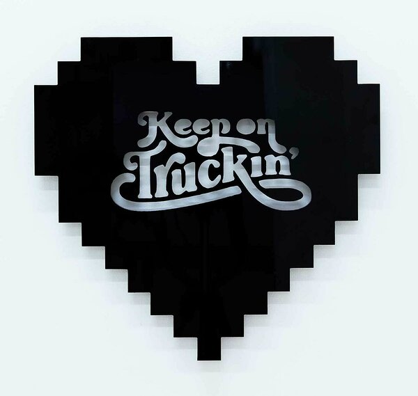 Pixel Heart (Keep on Truckin&#x27;), 2018, dibond, 20 x 20 inches