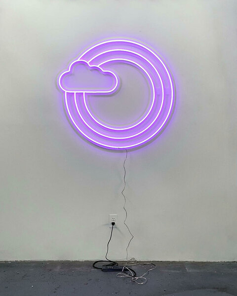 Cloud Spectrum (Ultra Violet), 2023, LED, plexiglas, 38 x 40 x 1.25 inches, edition of 3
