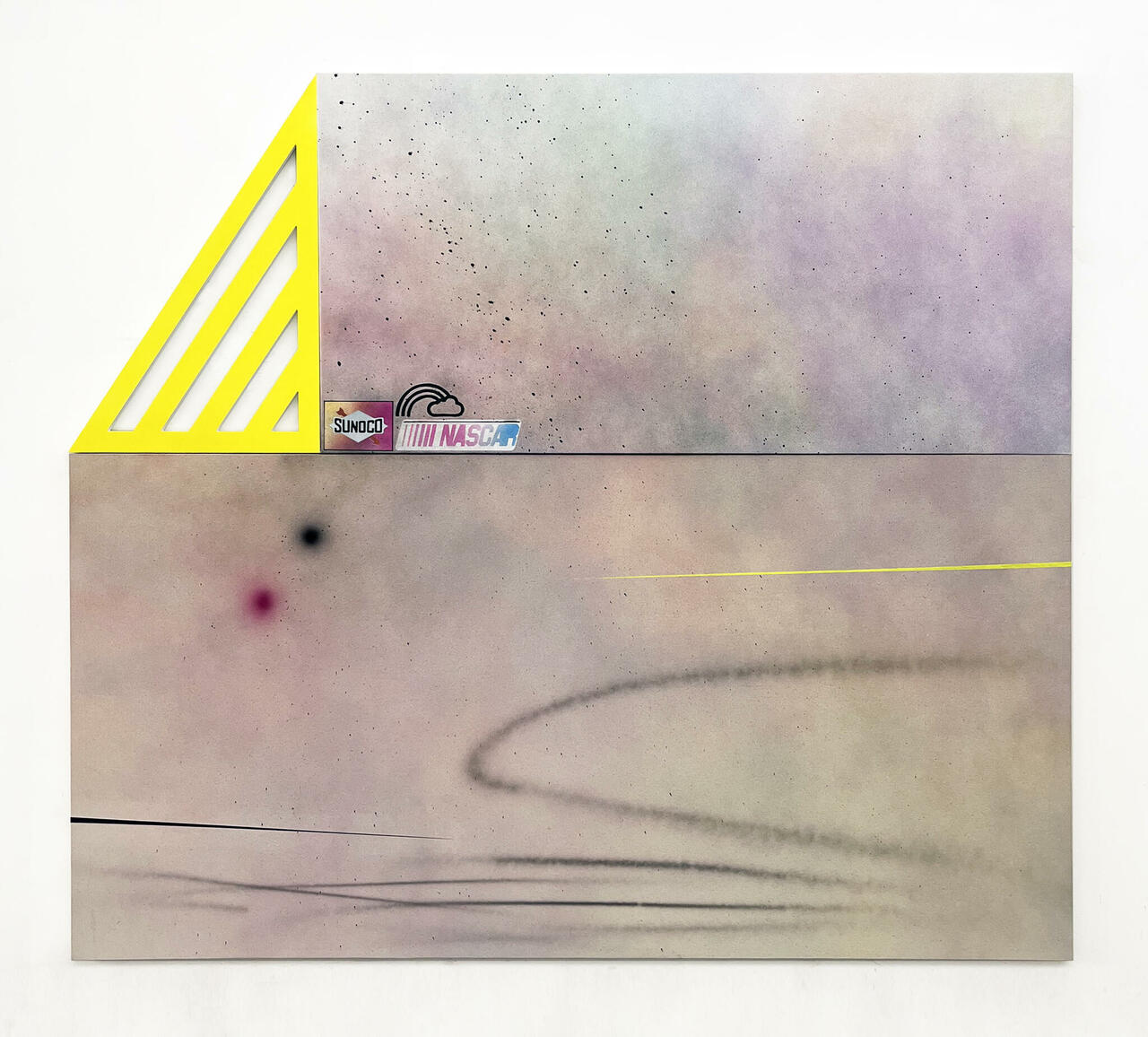 Nascar (with Atmospheric Perspective), 2023, acrylic on canvas, PVC, 84 x 96 inches