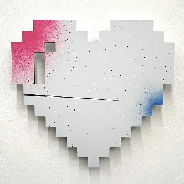 Heart Beats Dust, edition 1/8, alkyd on dibond, 22 x 21 inches