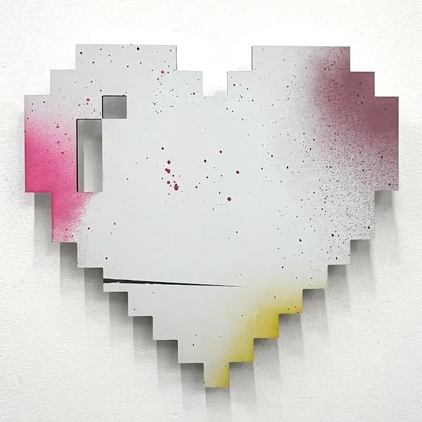 Heart Beats Dust, edition 2/8, alkyd on dibond, 22 x 21 inches