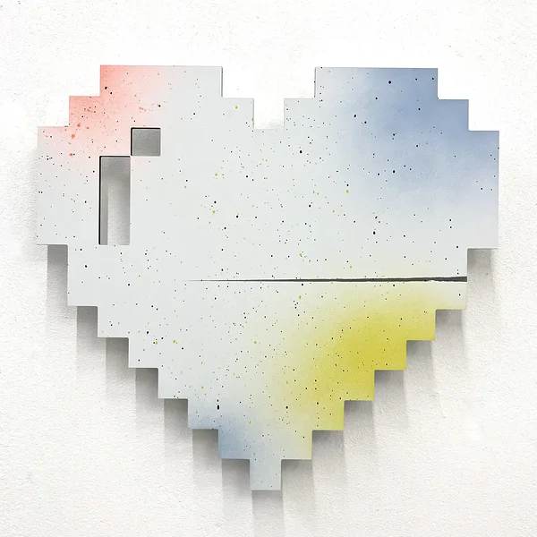 Heart Beats Dust, edition 4/8, alkyd on dibond, 22 x 21 inches