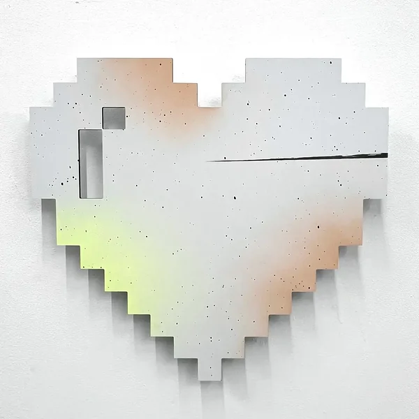 Heart Beats Dust, edition 5/8, alkyd on dibond, 22 x 21 inches