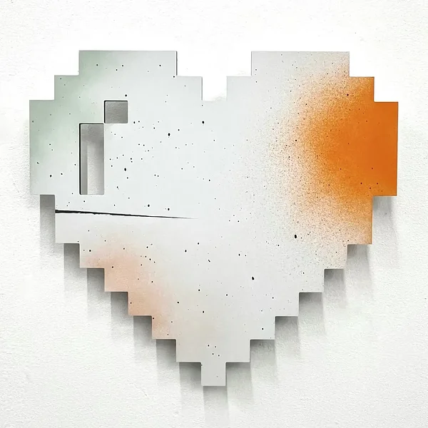 Heart Beats Dust, edition 6/8, alkyd on dibond, 22 x 21 inches