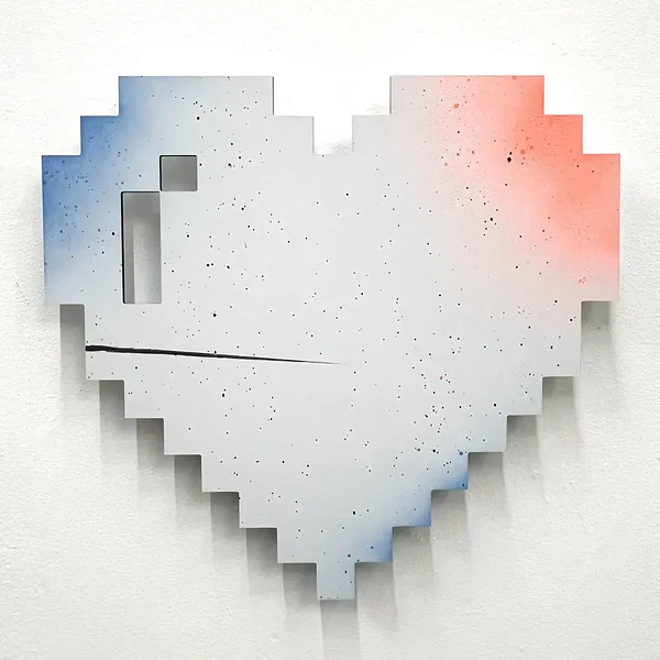 Heart Beats Dust, edition 7/8, alkyd on dibond, 22 x 21 inches