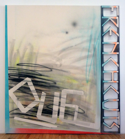 French Cuts, 2010, acrylic on canvas, acrylic on canvas over wood, 96 x 85 3/4 inches