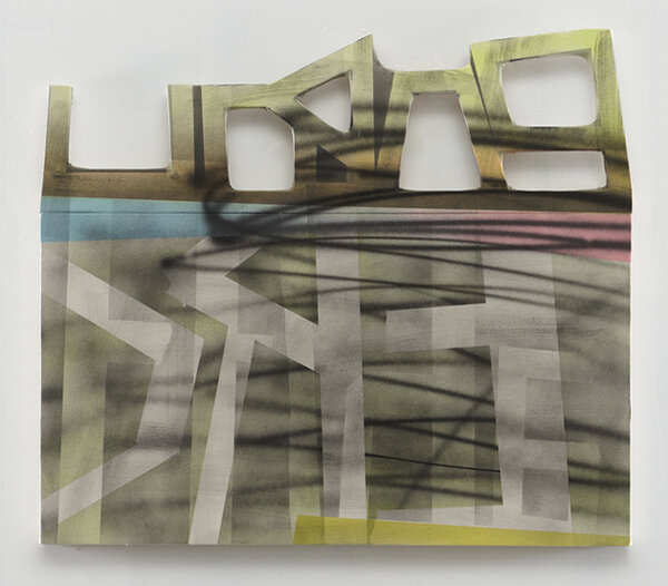 Partu, 2010, acrylic on canvas, acrylic on canvas over wood, 36 1/2 x 41 3/4 inches