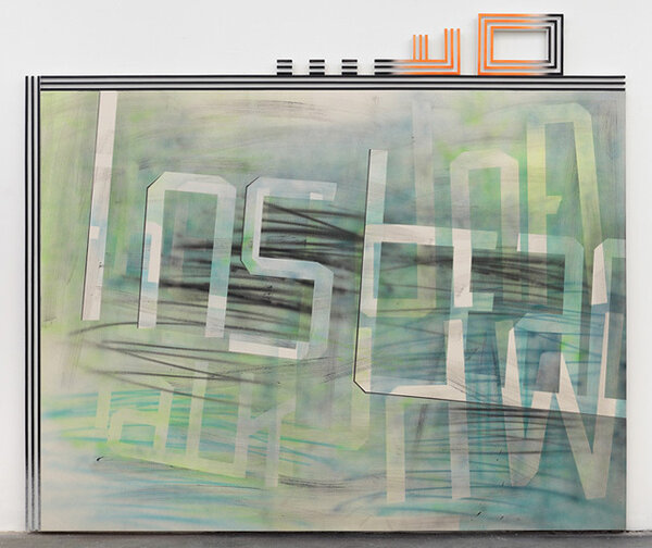 Mosco, 2011, acrylic on canvas, wood and enamel artist&#x27;s frame, 88 3/4 x 98 inches