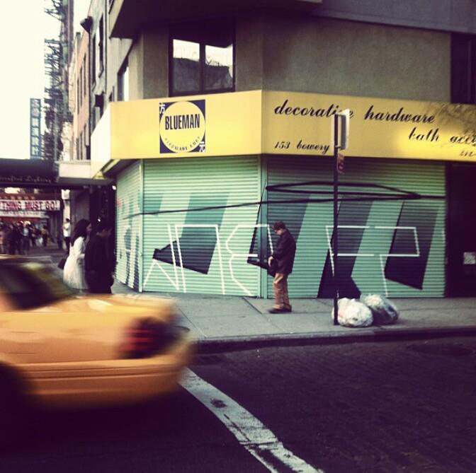 Mural, corner of Bowery and Delancey, NYC, 2013
