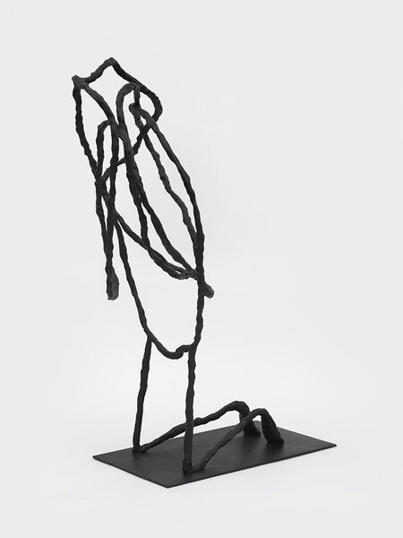 Alone in Public (Tangled), 2024, aluminum, epoxy resin, steel, 44 x 19 x 31 inches