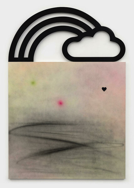 Airless (Cloud & Rainbow), 2021, acrylic on canvas, dibond, 96 x 72 inches