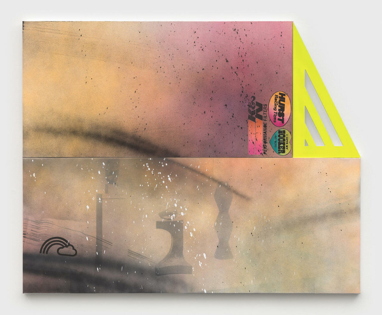 Interior Exotics, 2022, acrylic and inkjet on canvas, dibond, wood, enamel, 48 x 60 inches