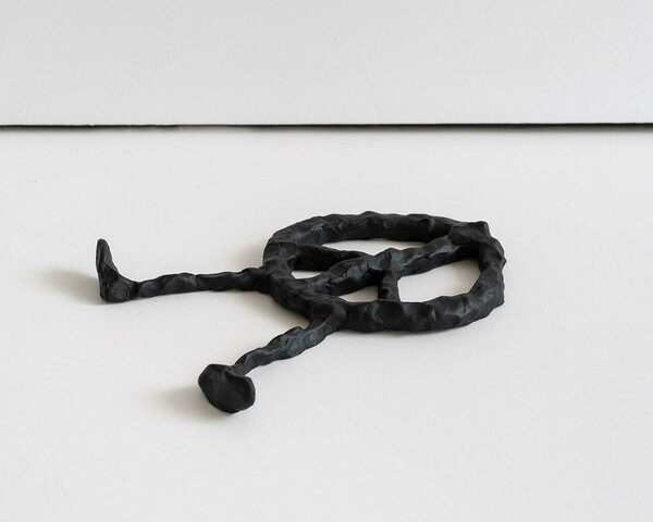 Low Relief (Exhausted), 2022, wire, wood, epoxy resin, enamel,1 x 10 x 8.5 inches