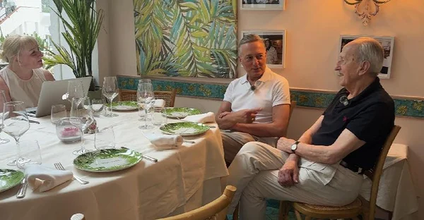 Evelin Ojamets with Francesco De Angelis (left) and Antonio De Angelis (right) at La Capannina Capri
