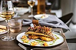 European Seabass with Potato Croquette and Wild Garlic Pesto (Photo: Laura Oro)