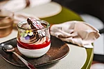 Strawberry Panna Cotta with Vana Tallinn Chocolate Foam (Photo: Laura Oro)