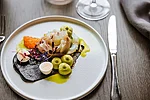 Lightly Cured Whitefish with Squid Ink Purée (Photo: Laura Oro)