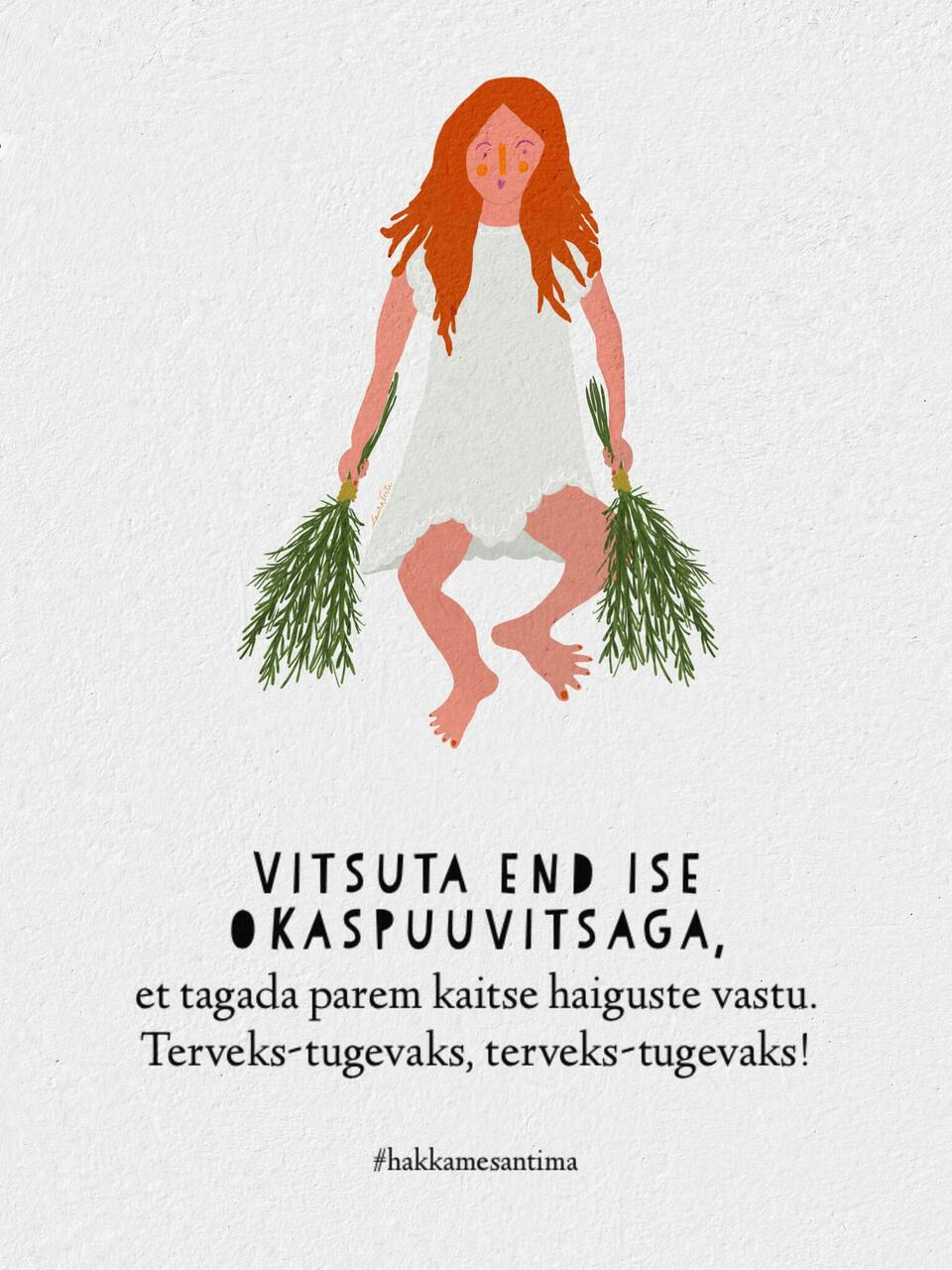 Illustratsioonid projektile &quot;Hakkame santima&quot;, Eesti Folkloorinõukogu, 2020