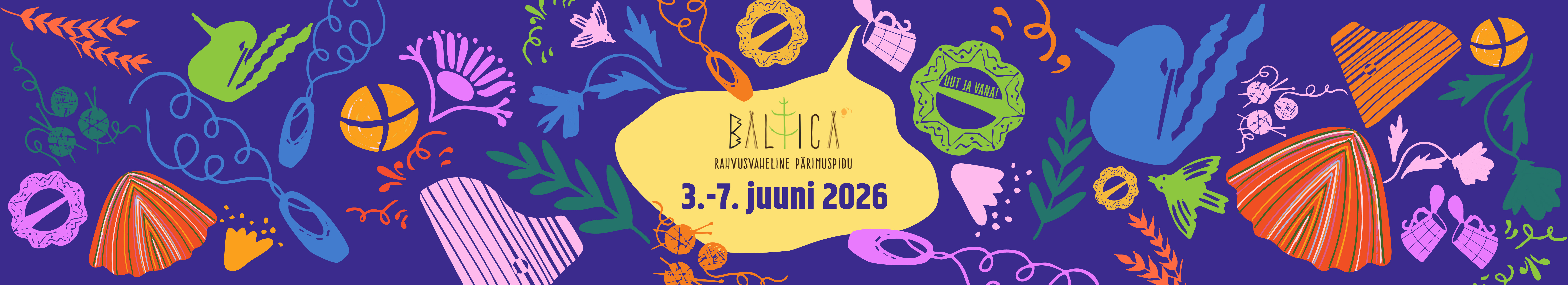 Pärimuspidu Baltica 2026 tunnuskujundus 