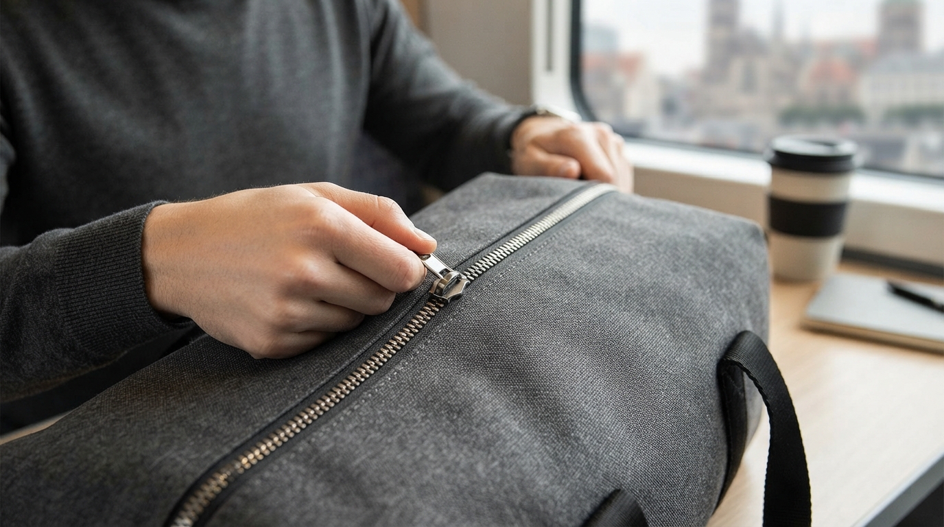 Urban Water Resistant Weekend Bagi metalltõmbluku kasutamine ja hooldus