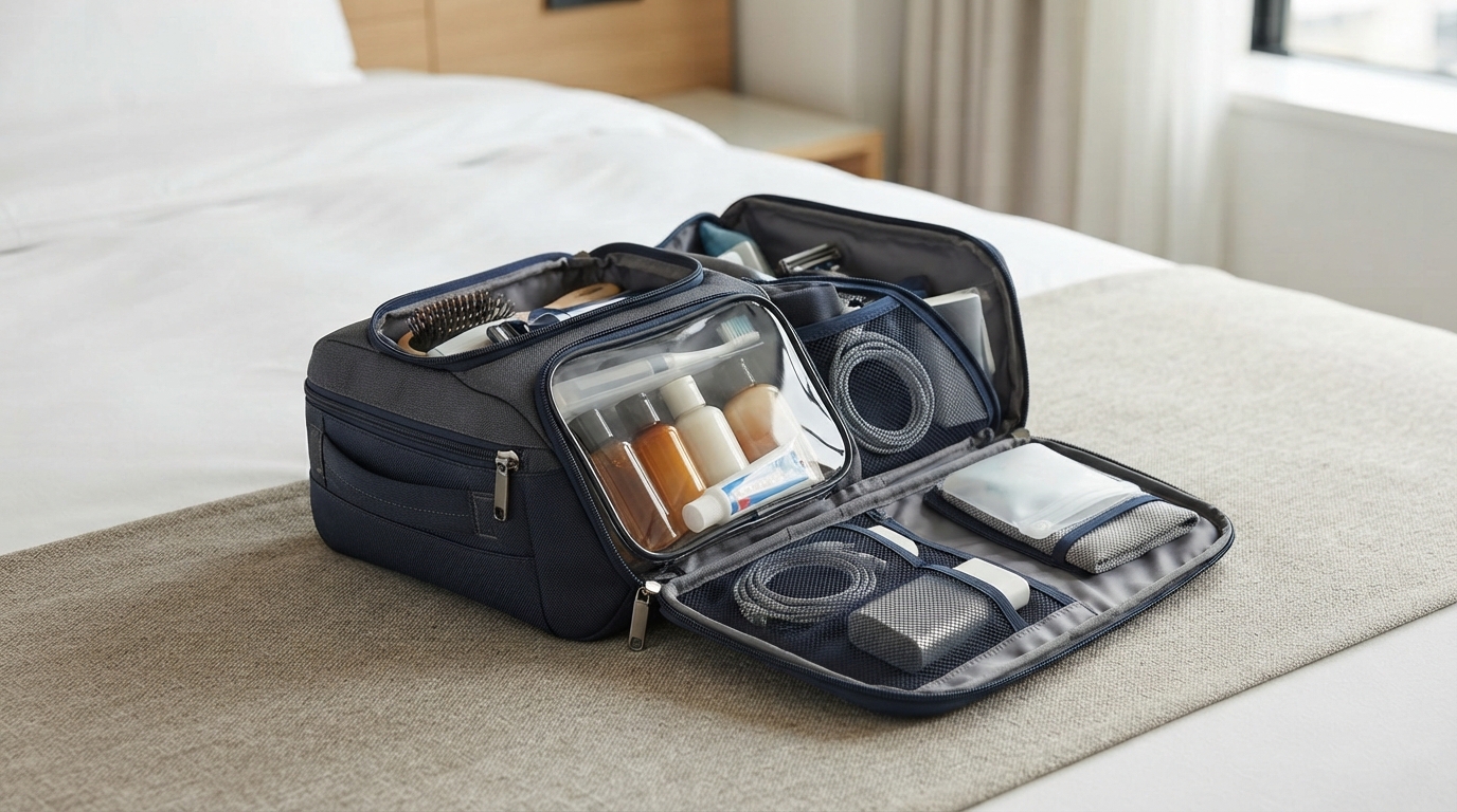 Kuidas kasutada First Class All-in-One reisitarvete kotti?
