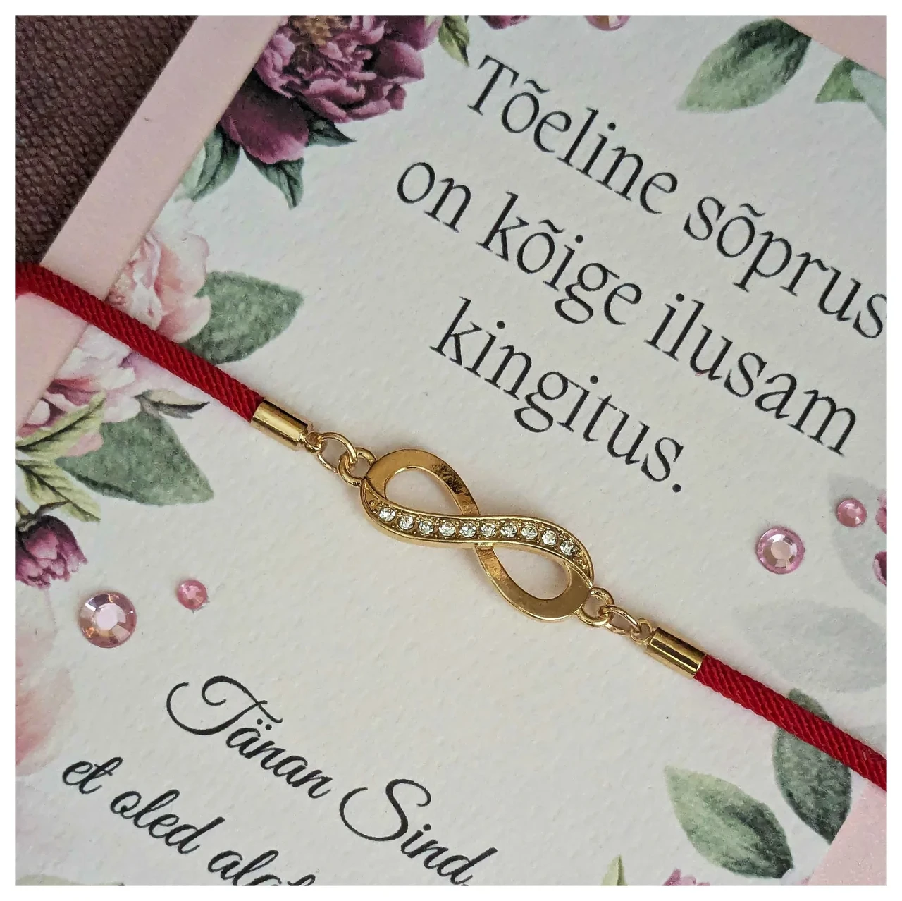 SÕBRAPÄEVA KAART KINGITUSEGA-PUNANE KÄEVÕRU