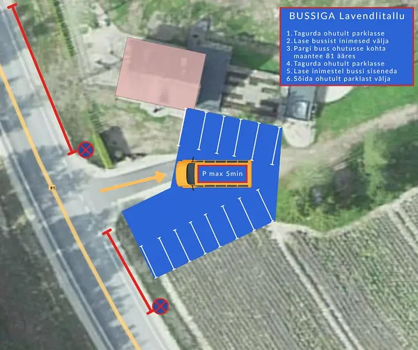 Lavendlitalu parkimine - Bussiga külastajale - bussijuhile ja giidile