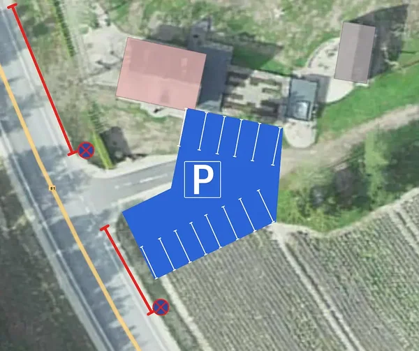 Lavendlitalu parkimine autoga külastajale
