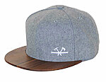 Wooden cap with walnut brim and heather grey wool stanley two o on bol com
