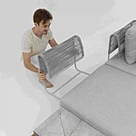 Livoutdoor aiamööbel käetugedeta tugitool abilauaga seljatoega oak play