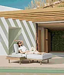 Livoutdoor aiamööbel käetugedeta tugitool abilauaga tumbaga oak play