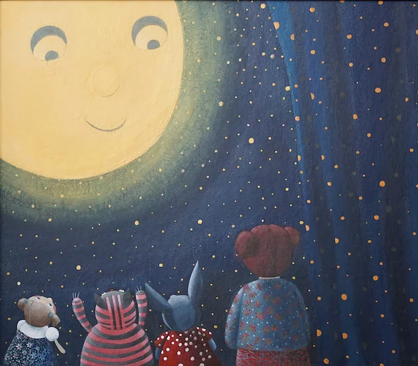 Illustratsioonid. Mari Sagur "Sõber Kuu". Akrüül