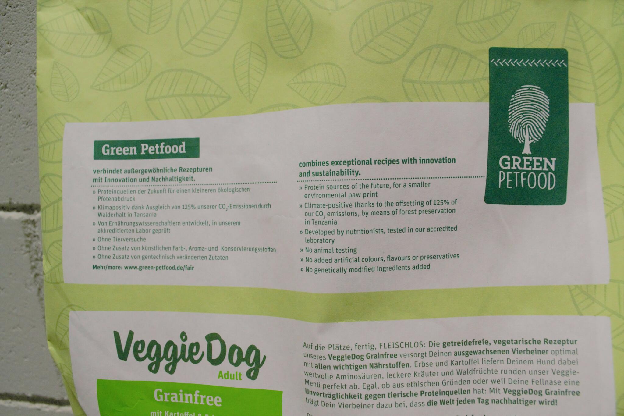 green petfood veggiedog grainfree