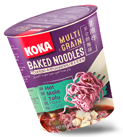 Koka multigrain baked cup noodles hot mala tofu