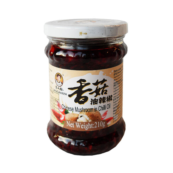 Lao gan ma chinese mushrooms in chilli oil 24x210g jar